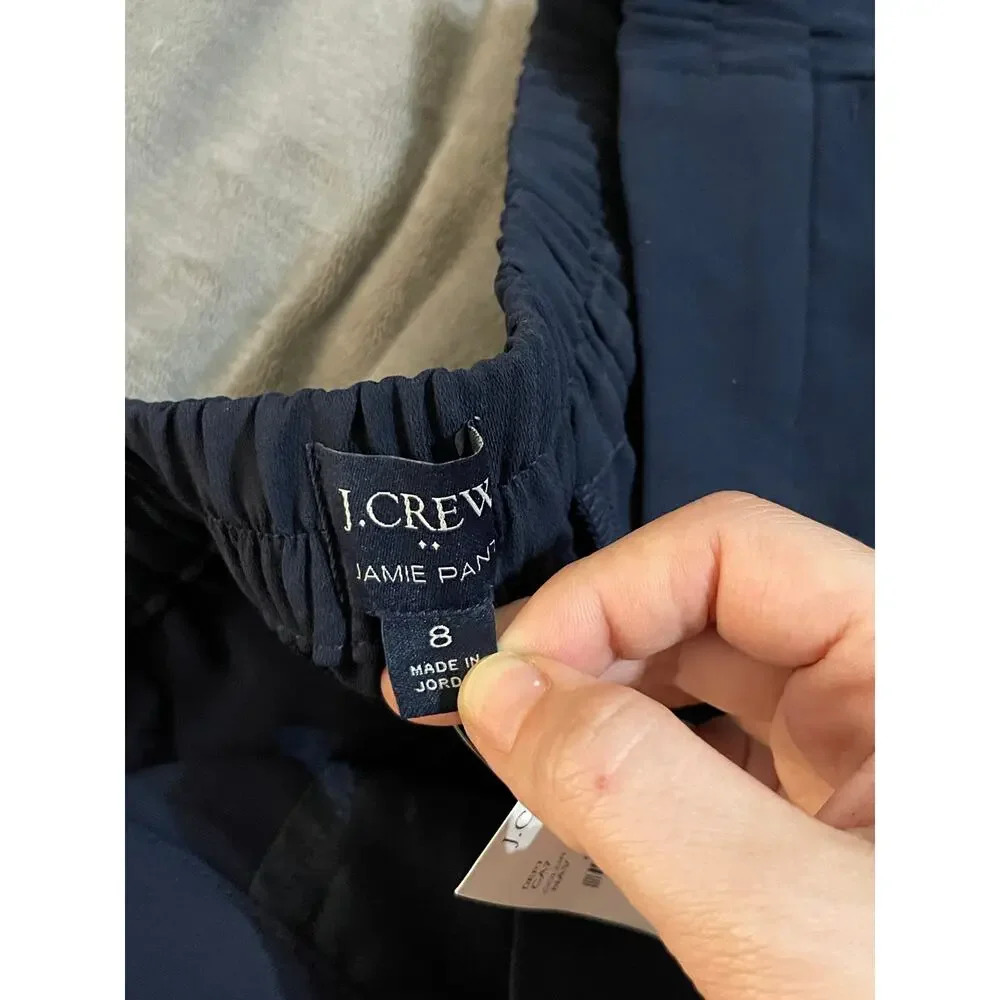NWT J. Crew Size 8 Jamie Pant Trousers Navy Blue Professional Business Formal - Picture 5 of 9